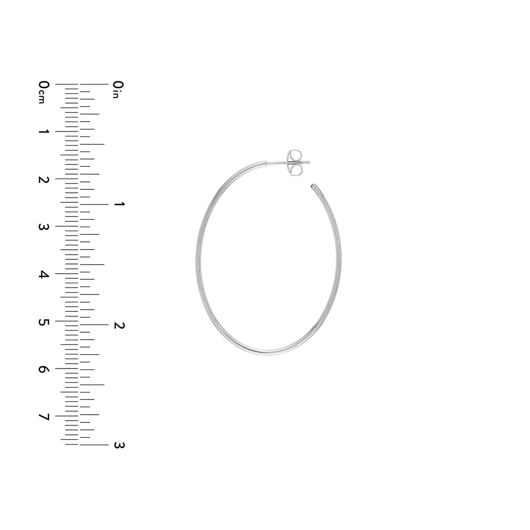 Thin Oval Post Hoop Earrings