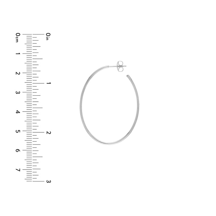 Thin Oval Post Hoop Earrings