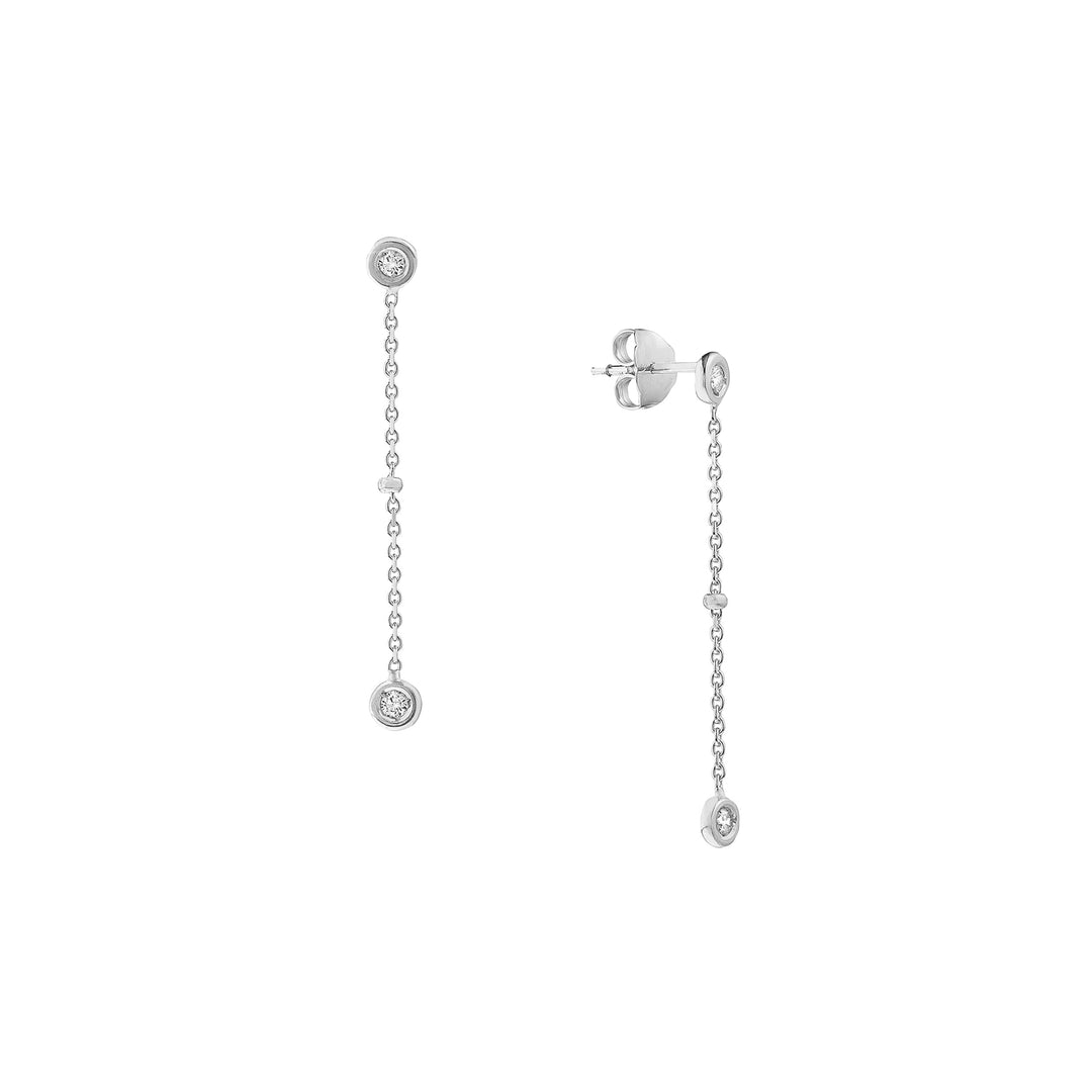 Drop Earrings with Diamond Bezels and Beads