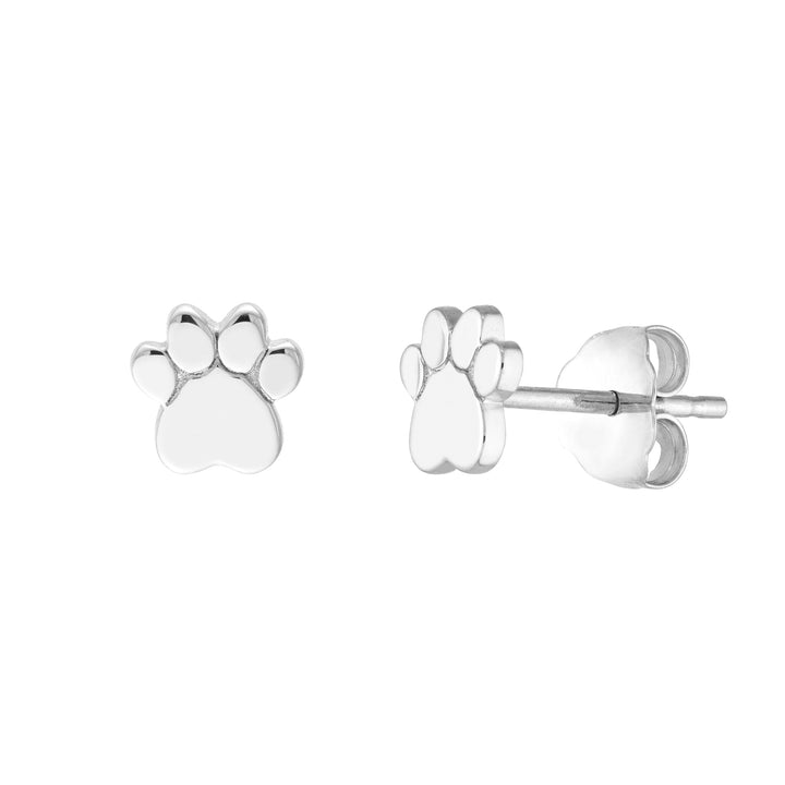 Dog Paw Stud Earrings on Post Back