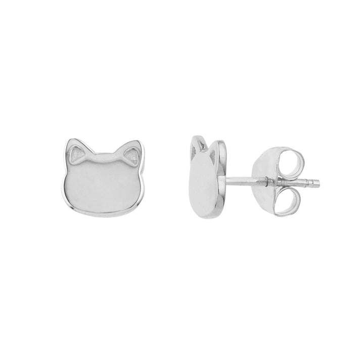 Cat Stud Earrings on Post Back