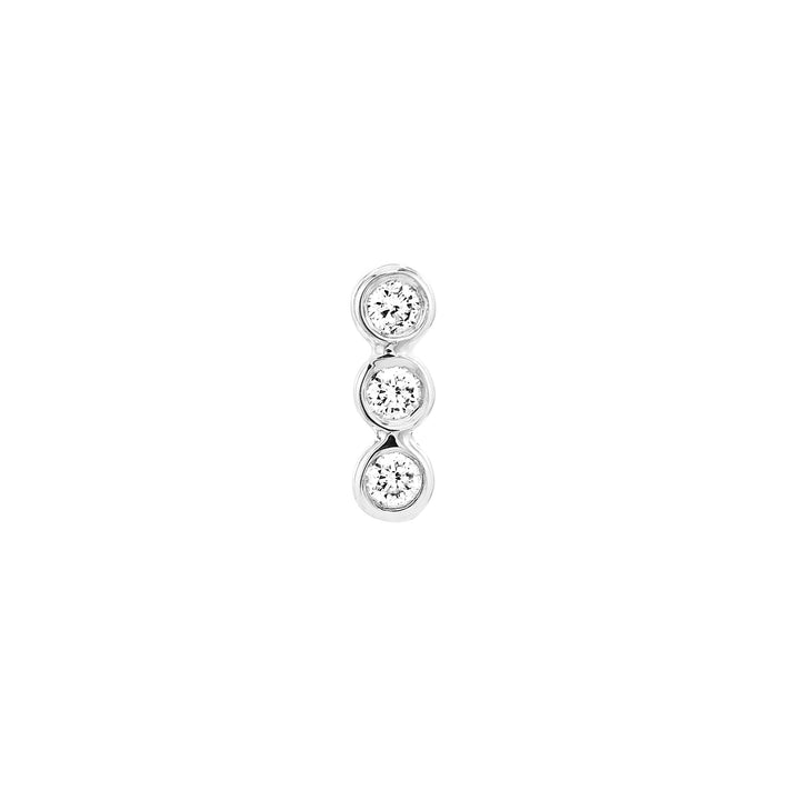 1/15tcw Diamond Bezel Trio Stud Earrings