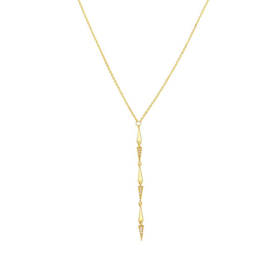 Diamond and Polished Spear Lariat Necklace