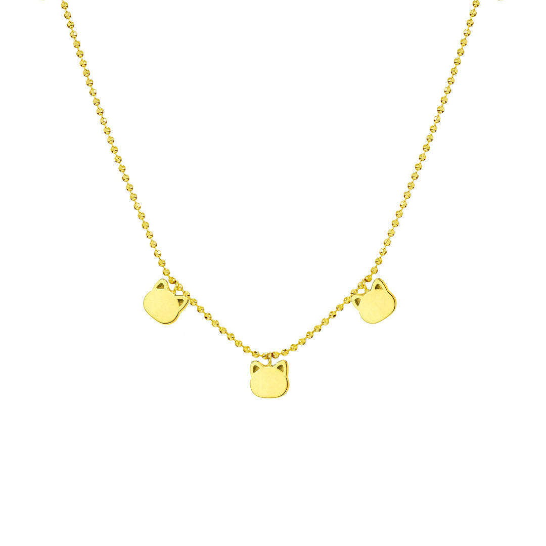 Mommy Loves You Triple Cat Adj. Necklace