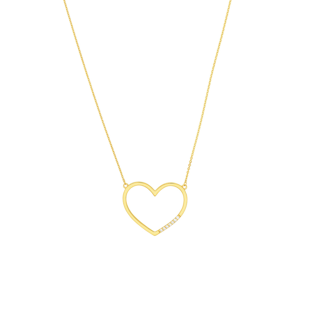 Diamond Row Open Heart Necklace