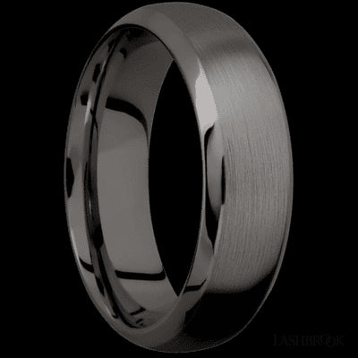 7 mm wide Domed Bevel Tantalum Noir band.