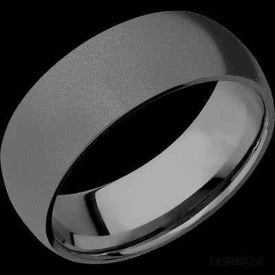 8 mm wide Domed Tantalum Noir band.