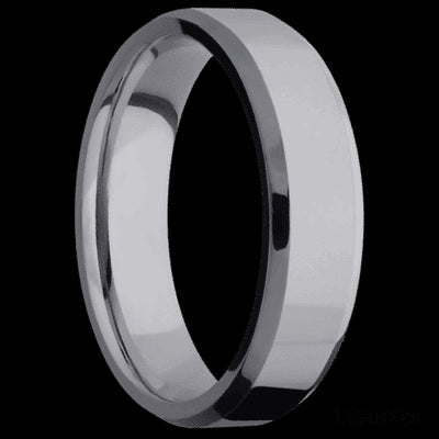 6 mm wide Beveled Tantalum band.