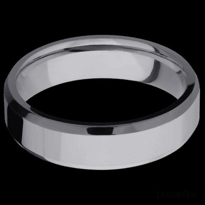 6 mm wide Beveled Tantalum band.