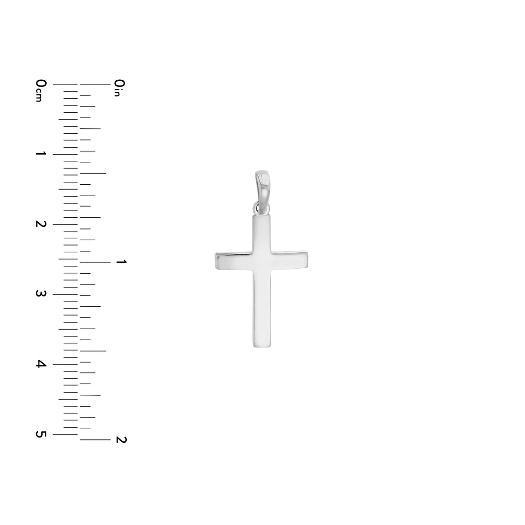 Straight-Edged Polished Cross Pendant