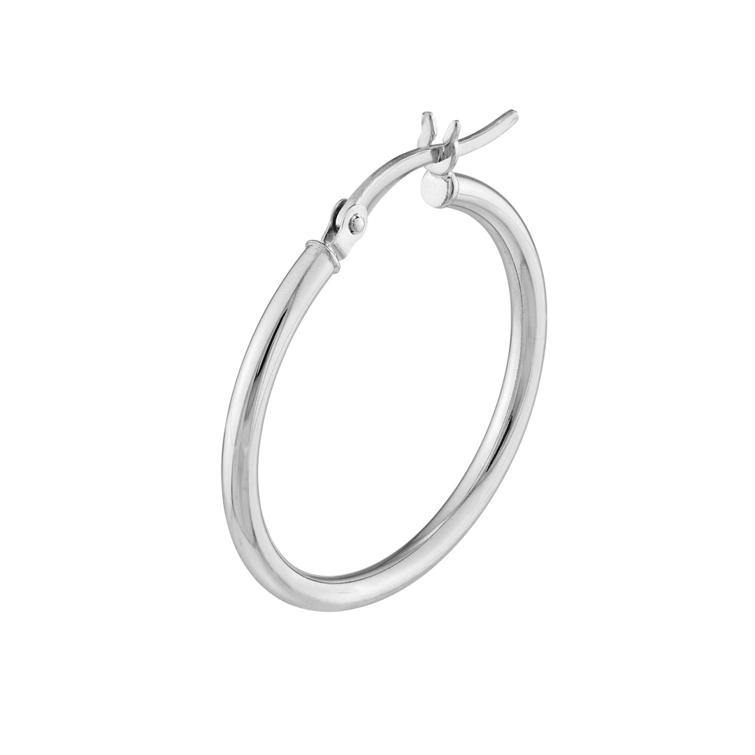 2mm x 25mm Polished Hoop Earrings