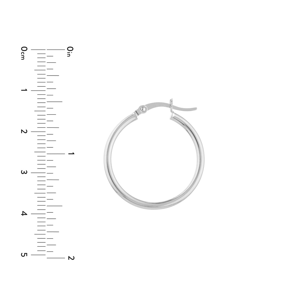 2mm x 25mm Polished Hoop Earrings