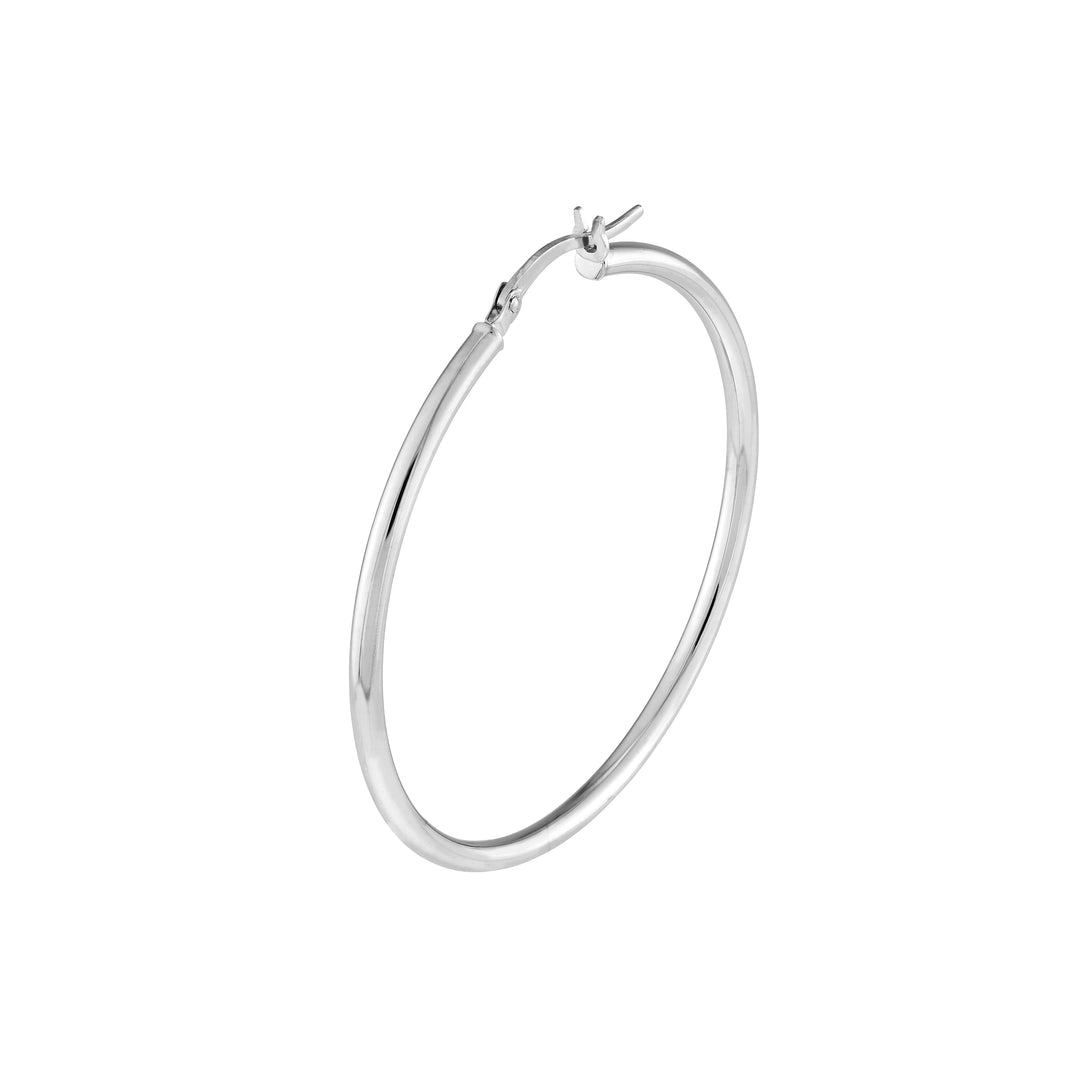 2mm x 40mm Polished Hoop Earrings