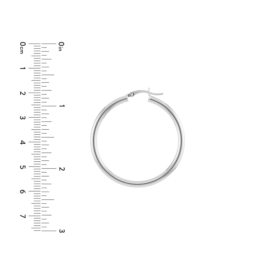 3mm x 40mm Polished Hoop Earrings