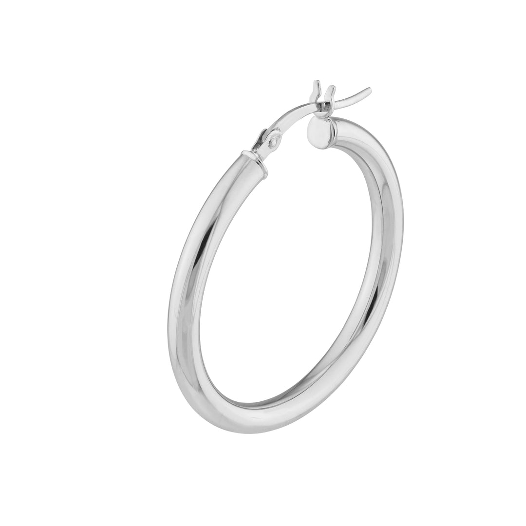 3mm x 30mm Polished Hoop Earrings