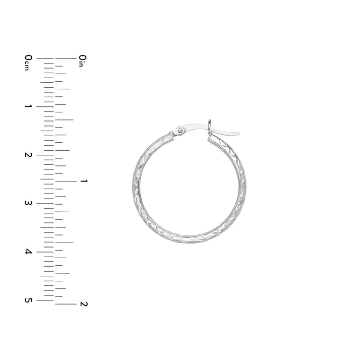 25mm x 3mm Diamond-Cut Hoop Earrings