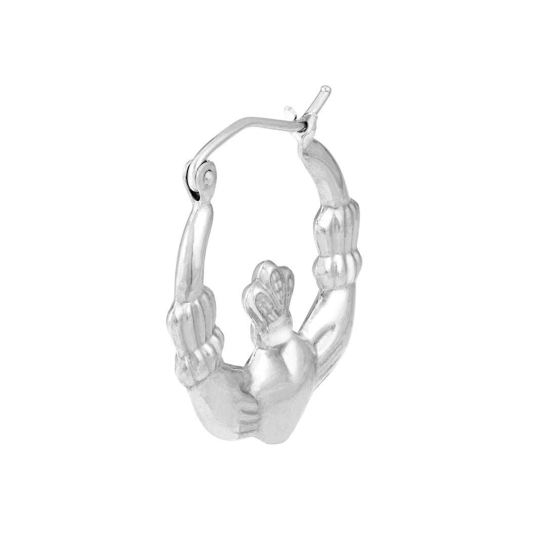 Polished Claddagh Hoop Earrings