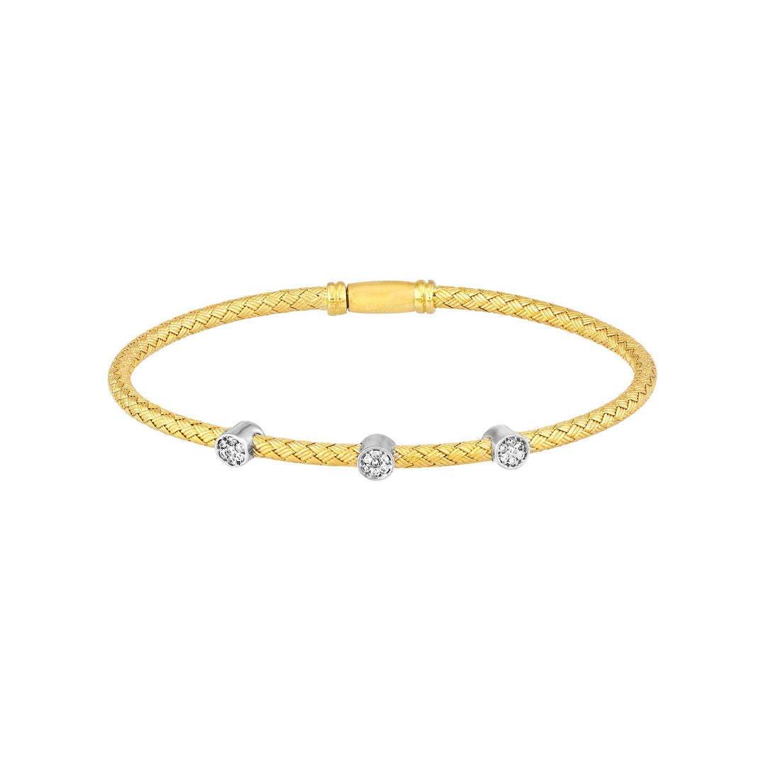 Diamond Trio Station Mesh Bangle