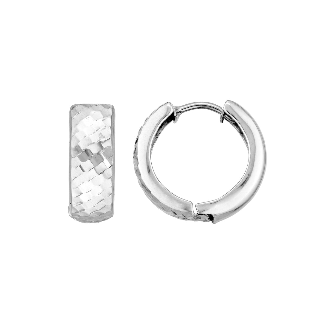 Sterling Silver Diamond Cut Hoops