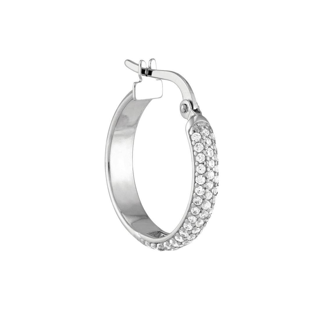 Pave CZ Hoop Earrings