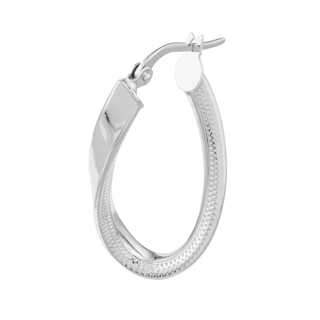 Curved Oval Hoop Earrings