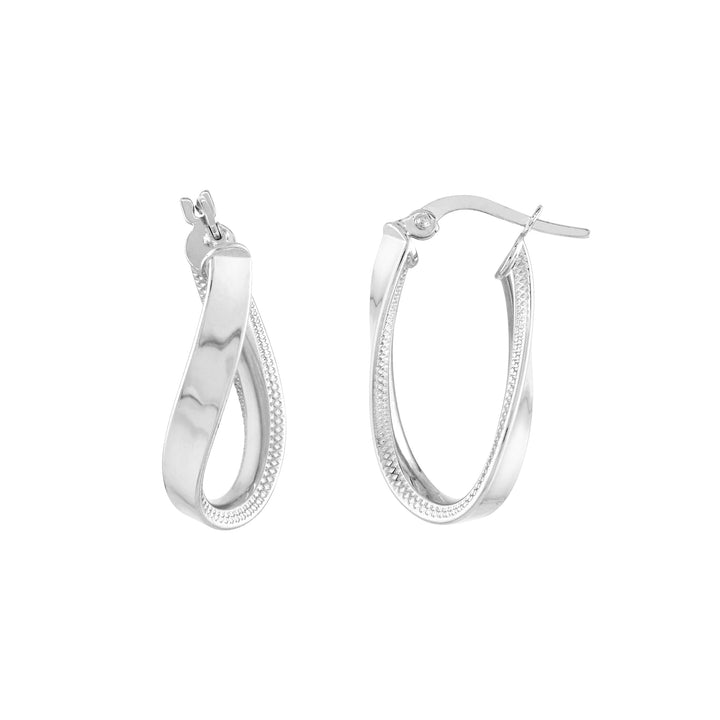 Curved Oval Hoop Earrings