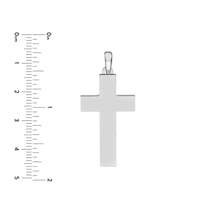 Large Plain Flat Polished Cross Pendant