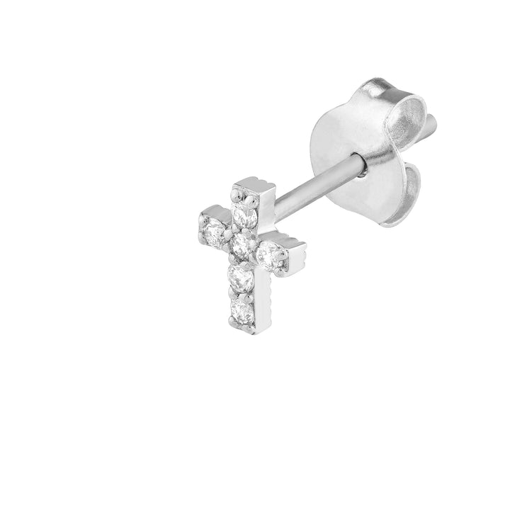 1/8tcw Diamond Cross Stud Earrings