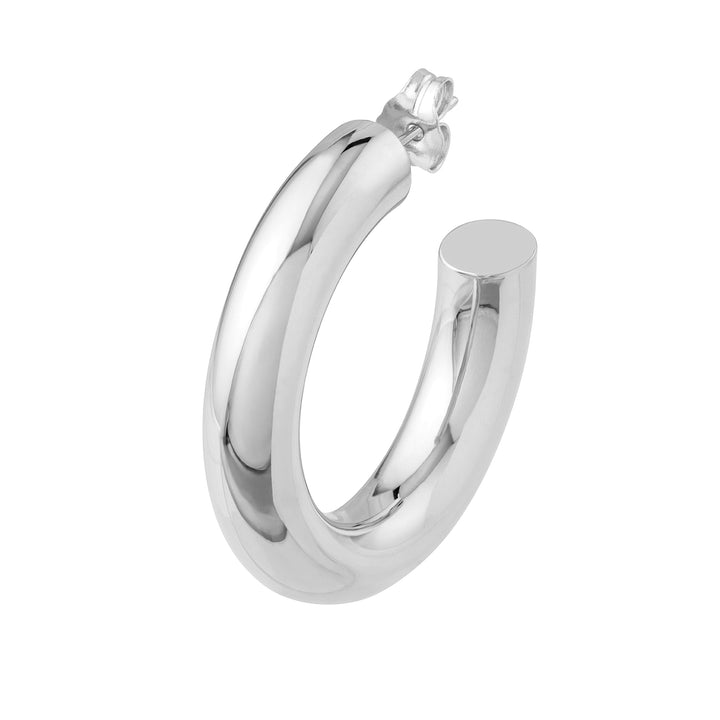 6x30mm Polished Open Hoop Earrings