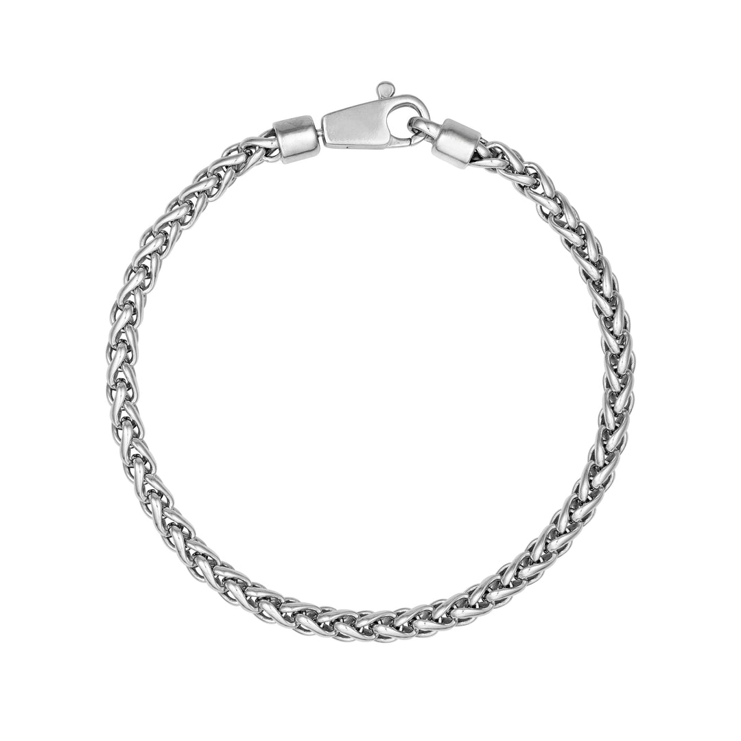 Sterling Silver 4.30mm Half Round Spiga Chain Bracelet