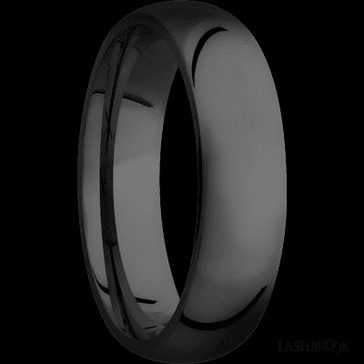 6 mm wide Domed Zirconium band.