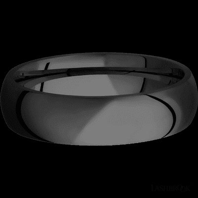 6 mm wide Domed Zirconium band.