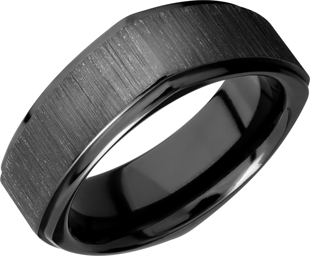 Zirconium 8mm flat square band