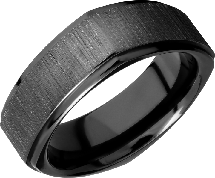 Zirconium 8mm flat square band