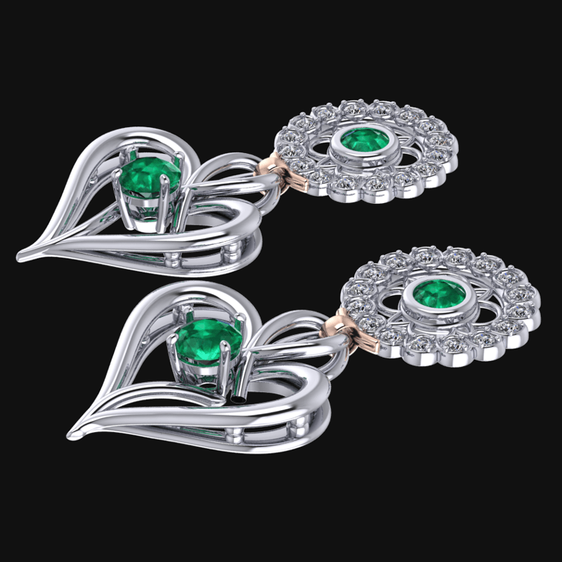 Drop Emerald and Diamond Dangle Earrings - BVW Jewelers - Fine Engagement Rings & Custom Designs